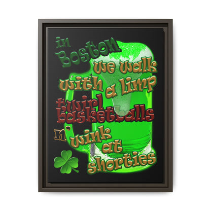 celtics logo - framed canvas art (black)