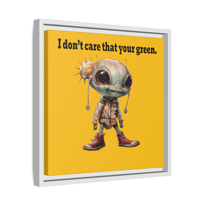 I don't care that your green - framed canvas art (yellow)