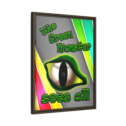 green monster - framed canvas art (rainbow split)