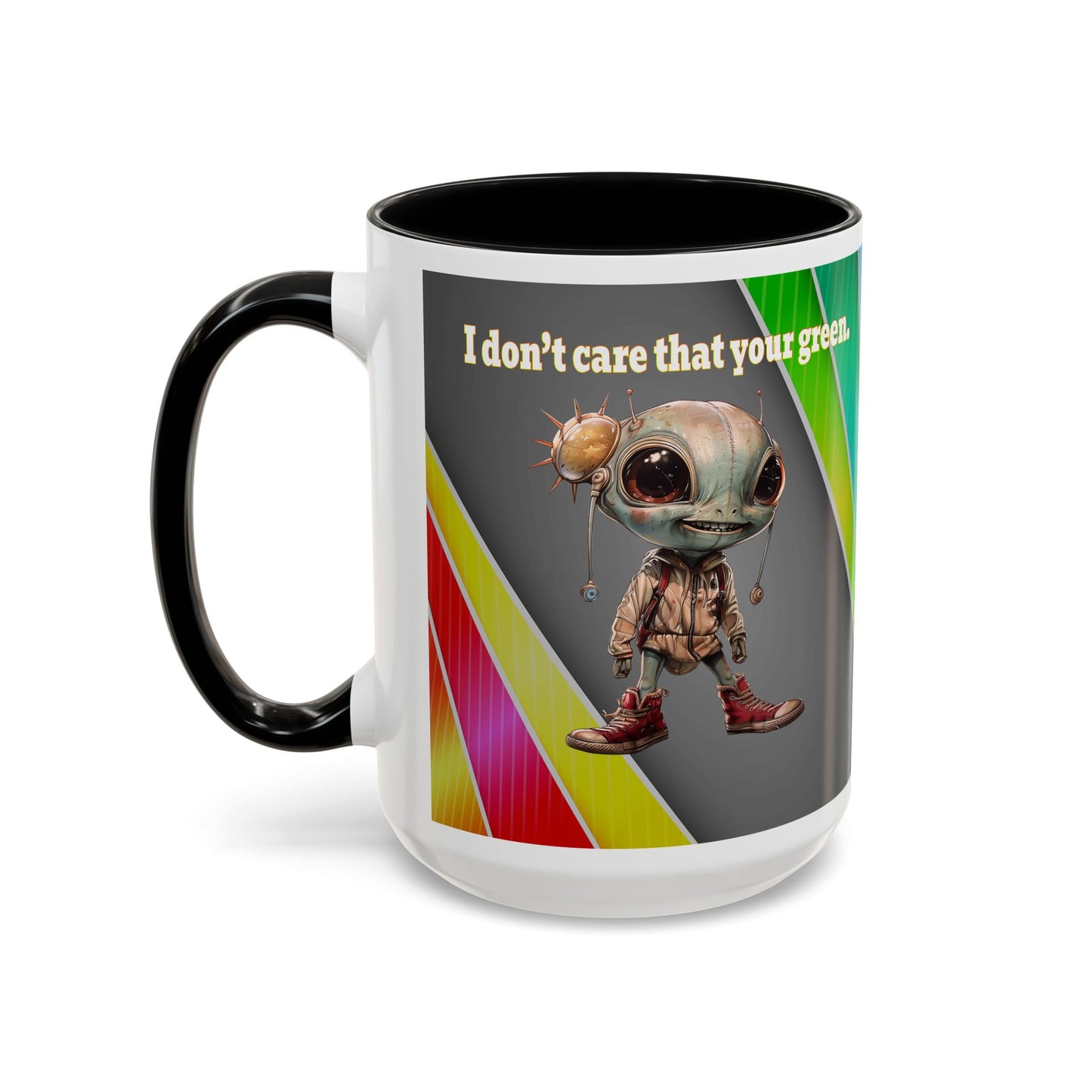 I don't care that your grey - Accent Mug (rainbow split)