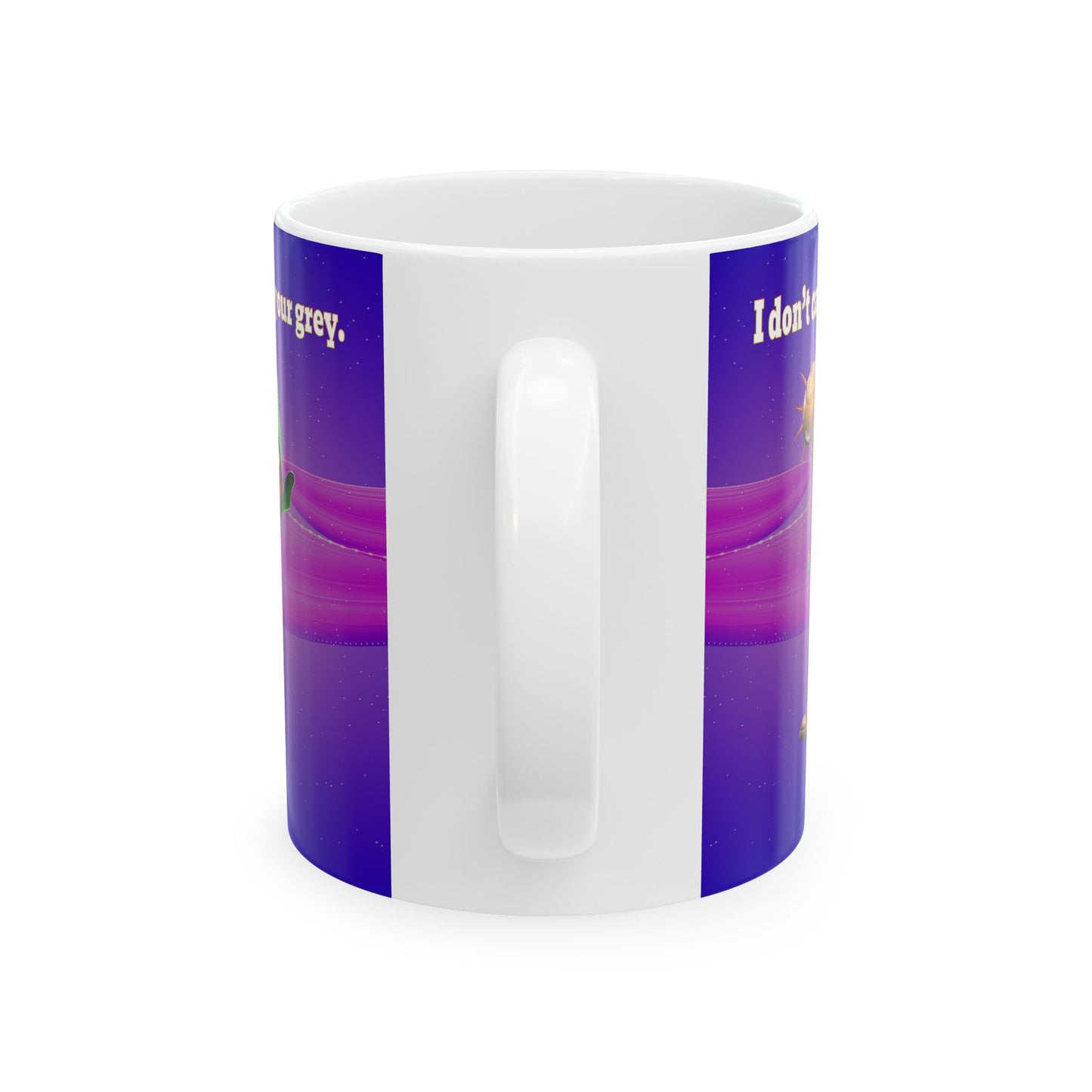 I don't care that your grey - White Mug (purple-pink wave)