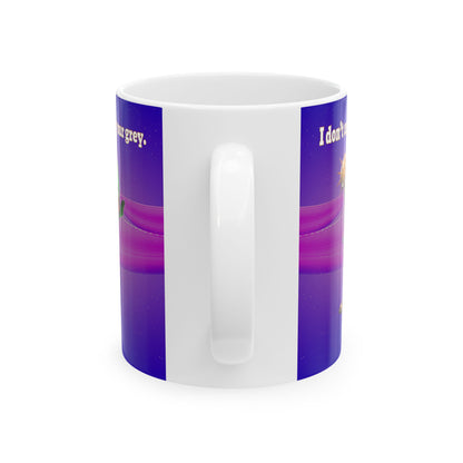 I don't care that your grey - White Mug (purple-pink wave)