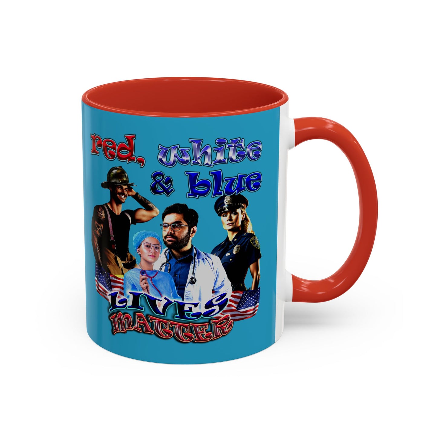 rw&b lives matter - Accent Mug (turquoise)