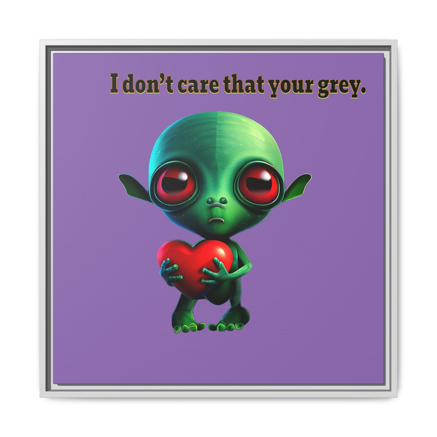 I don't care that your grey - framed canvas art (light purple)
