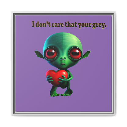 I don't care that your grey - framed canvas art (light purple)