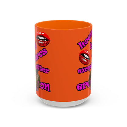 hoes b4 bros - Accent Mug (orange)