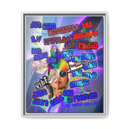 drop the beat - framed canvas art (grey-pink wave)