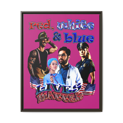 rw&b lives matter - framed canvas art (pink)