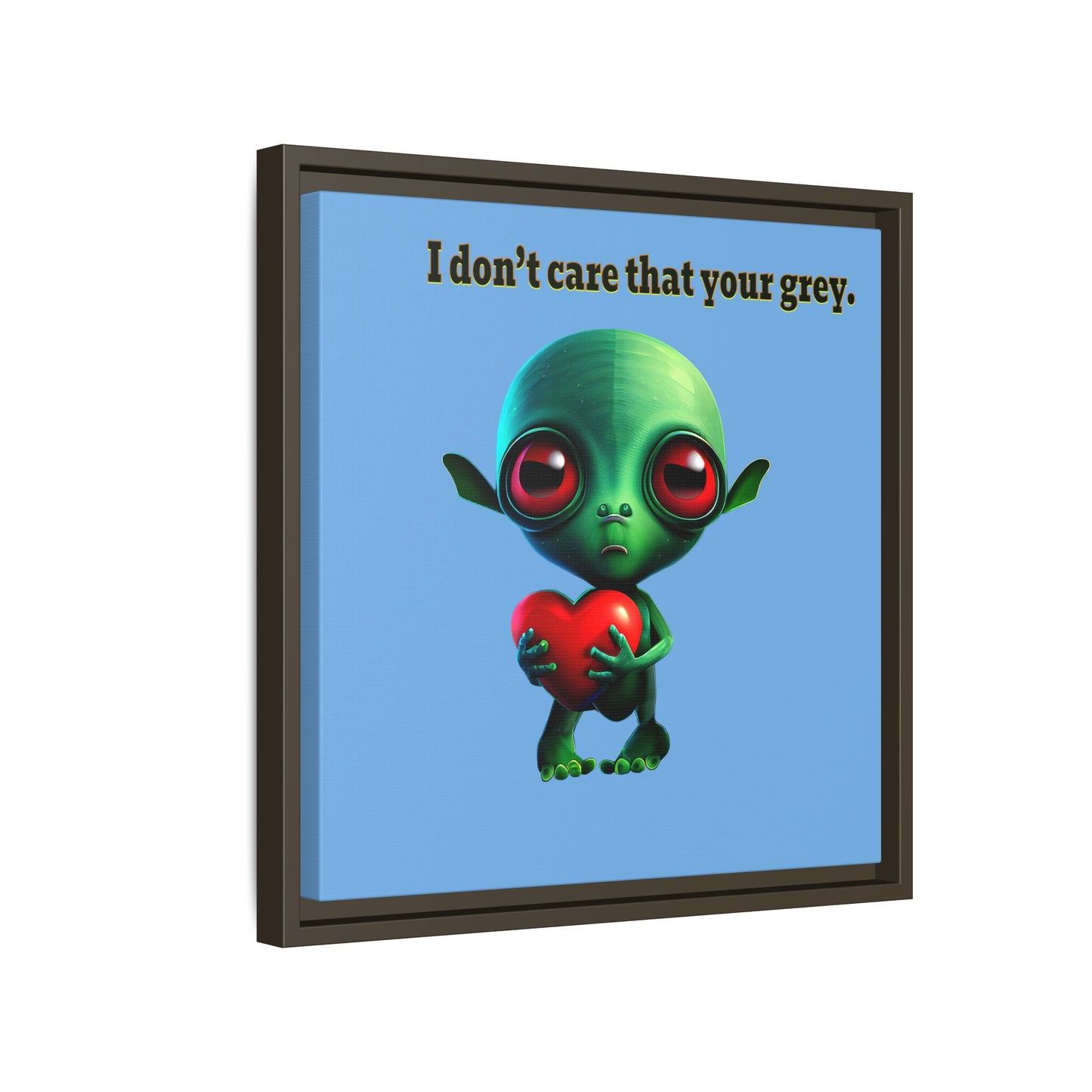 I don't care that your grey - framed canvas art (light blue)