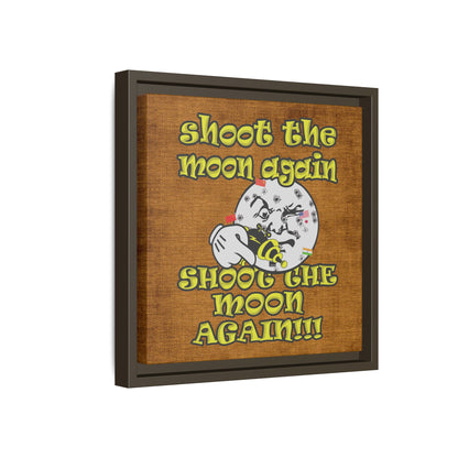 shoot the moon again - framed canvas art (brown papyrus)