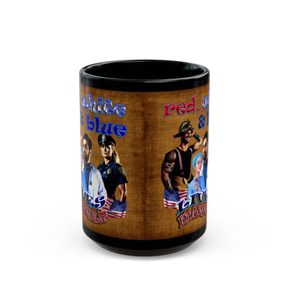 rw&b lives matter - Black Mug (brown papyrus)