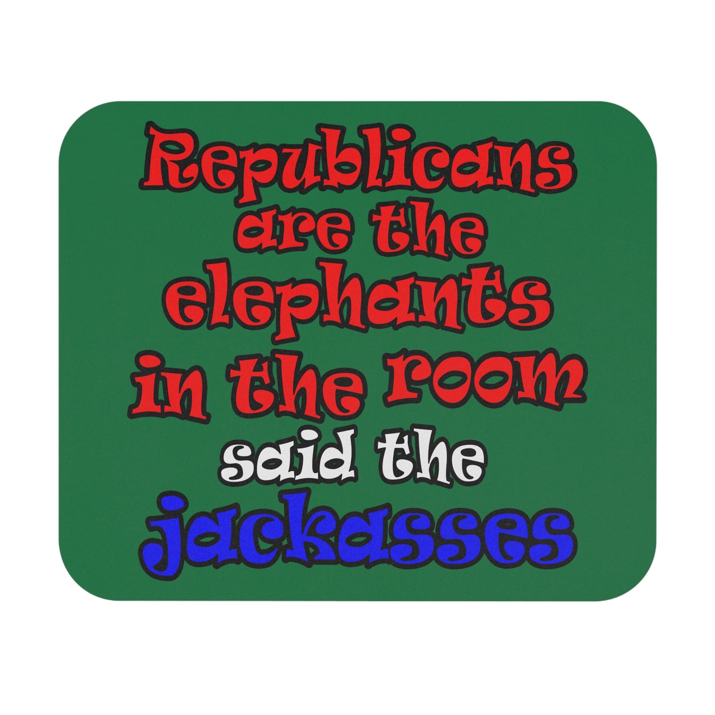 donkeys and elephants - Mouse Pad (Rectangle) (dark green)