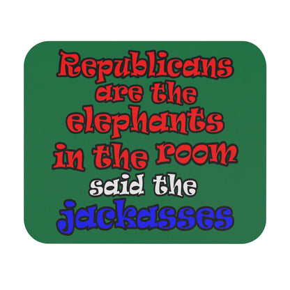 donkeys and elephants - Mouse Pad (Rectangle) (dark green)