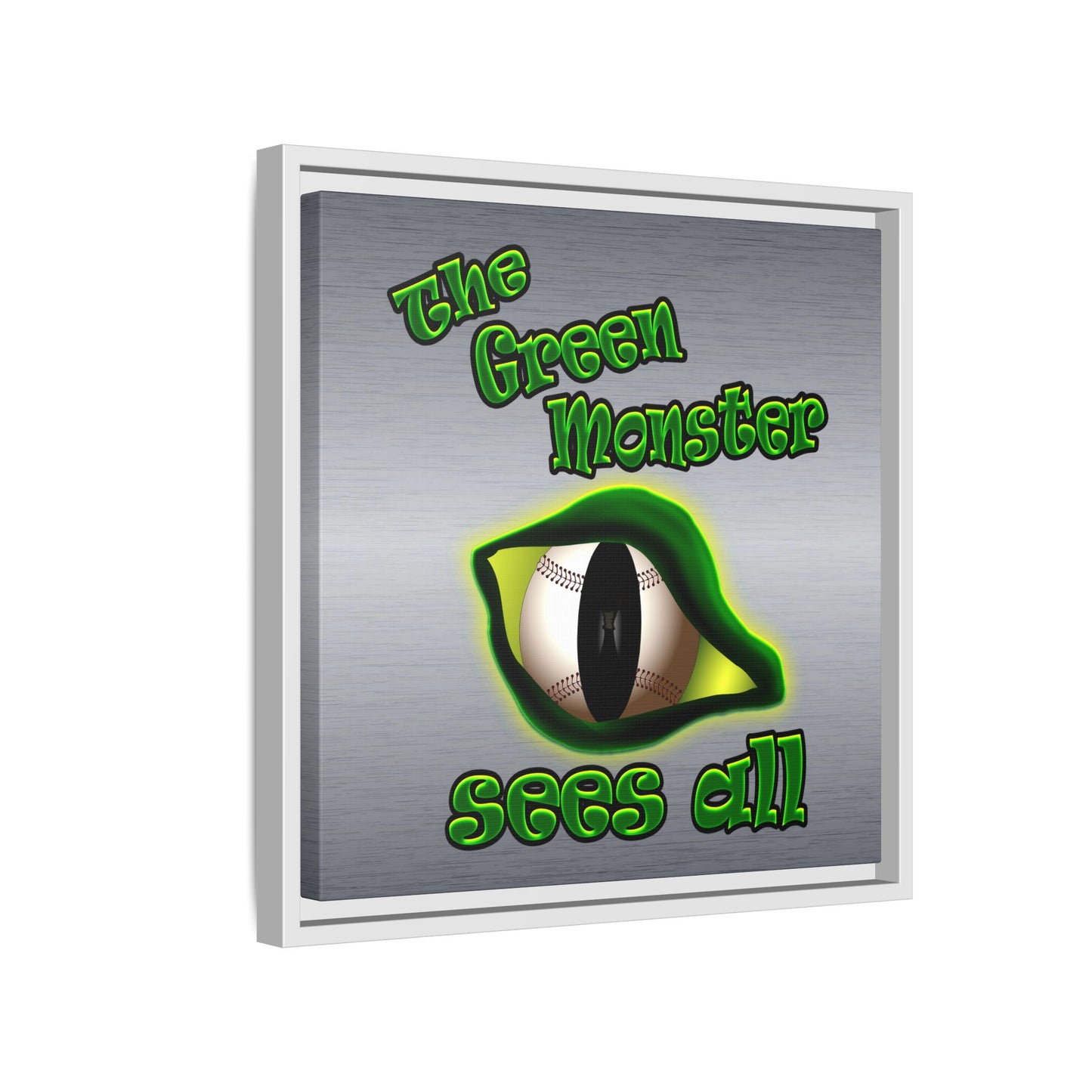green monster - framed canvas art (brushed nickel)