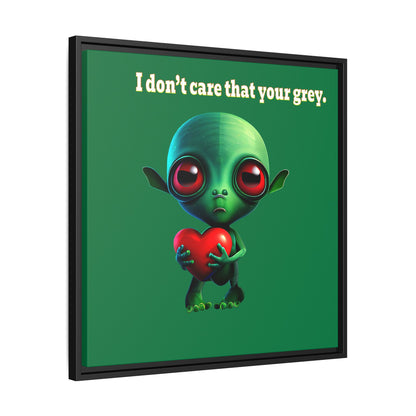 I don't care that your grey - framed canvas art (dark green)