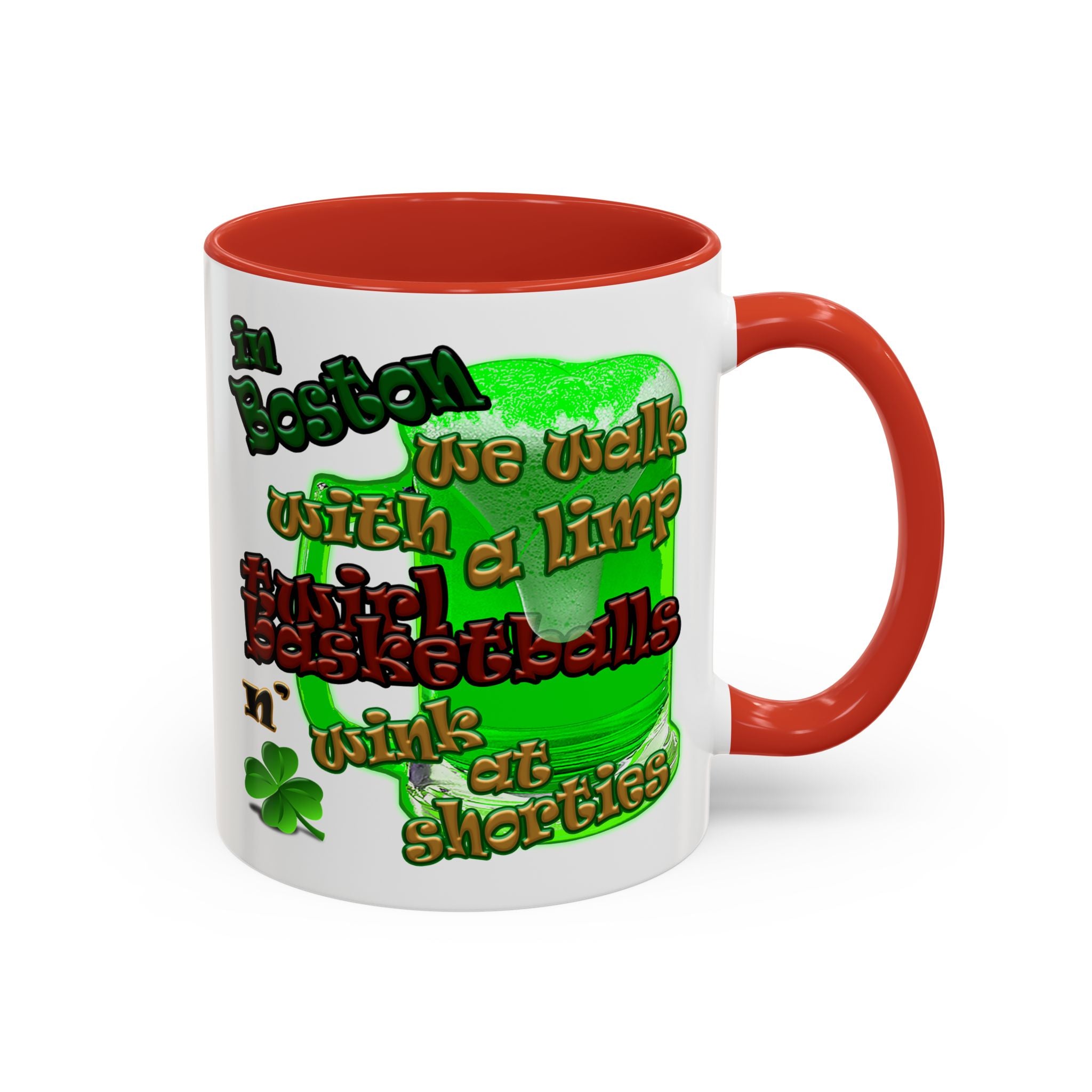 celtics logo - Accent Mug (white)