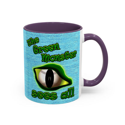 green monster - Accent Mug (faded blue)