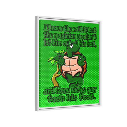 turtle race - framed canvas art (logo green)