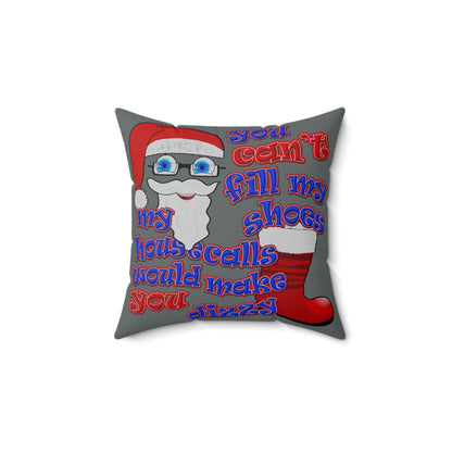 santa's shoes - Spun Polyester Square Pillow - (dark grey)
