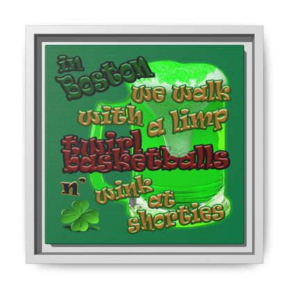 celtics logo - framed canvas art (dark green)