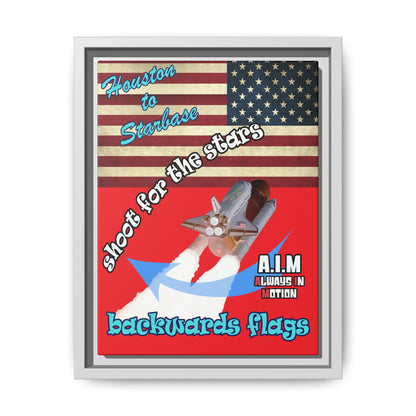 shoot for the stars - framed canvas art (red)
