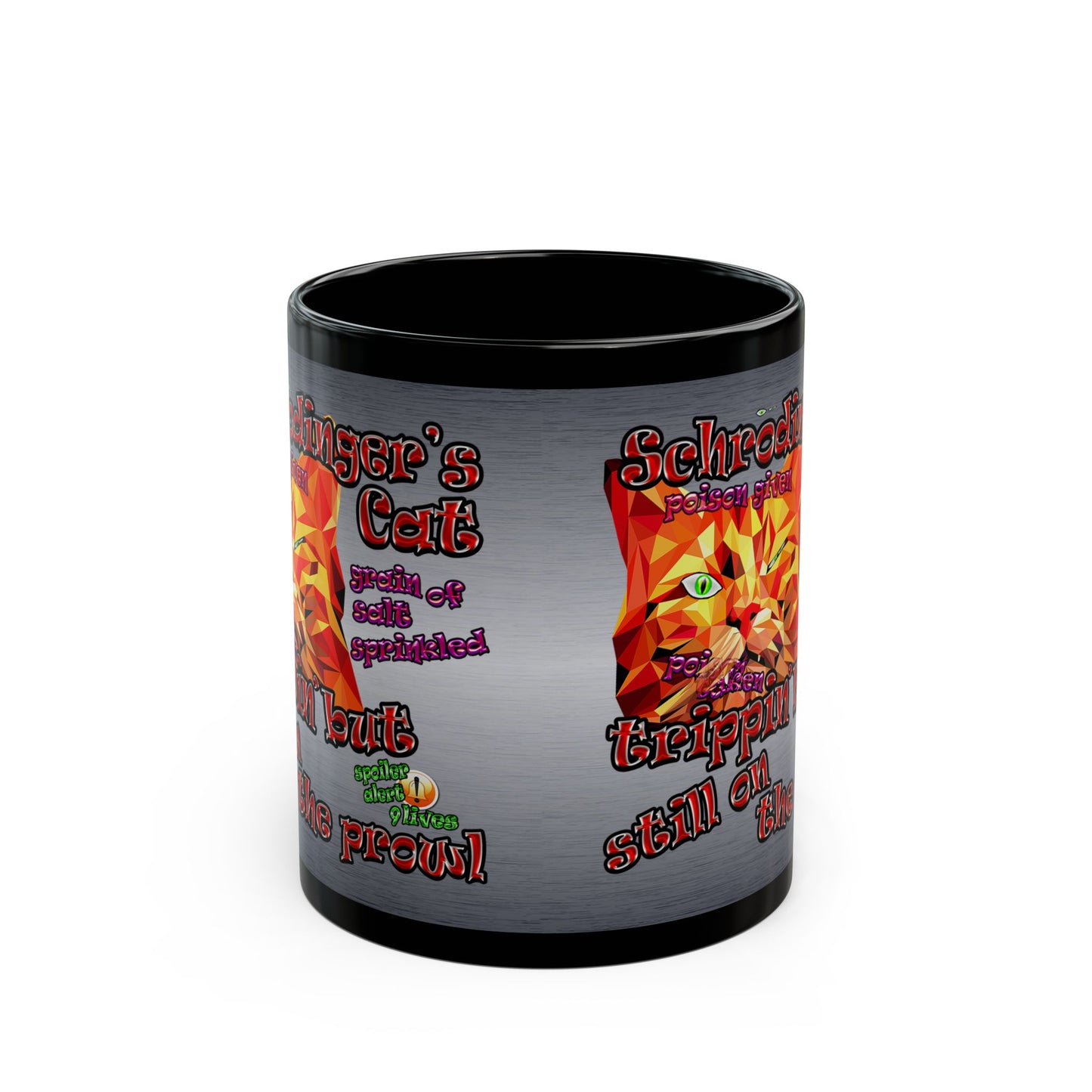 schrodinger's cat - Black Mug (brushed nickel)