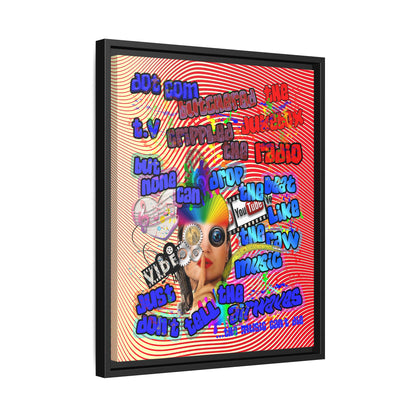 drop the beat - framed canvas art (yellow-orange wave)