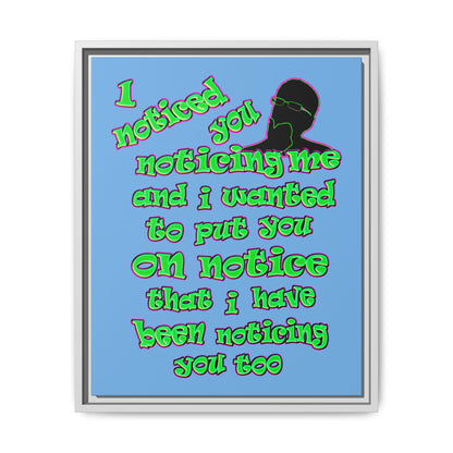 noticed you noticing - framed canvas art (light blue)