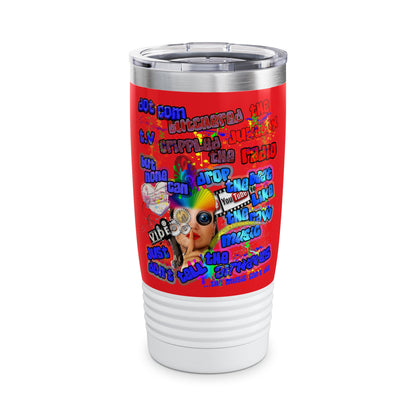 drop the beat - Ringneck Tumbler, 20oz (red)