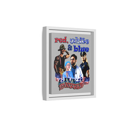 rw&b lives matter - framed canvas art (light grey)