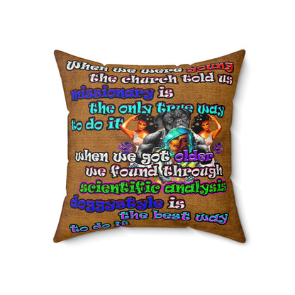 doggystyle - Spun Polyester Square Pillow - (dichromatic brown papyrus)