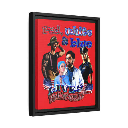 rw&b lives matter - framed canvas art (red)