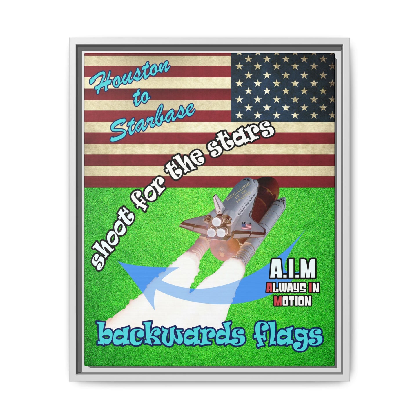 shoot for the stars - framed canvas art (green turf)