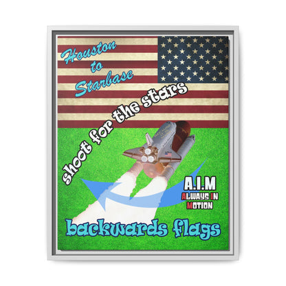 shoot for the stars - framed canvas art (green turf)