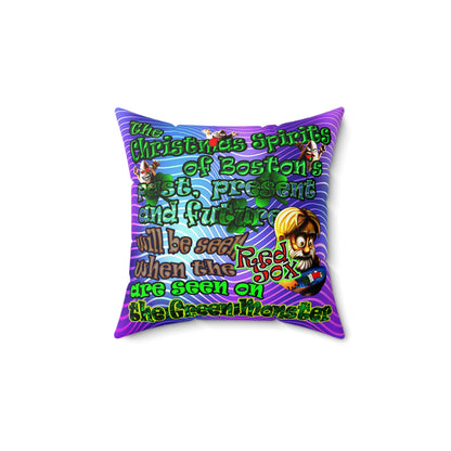christmas spirits of boston - Faux Suede Square Pillow - (purple wave)