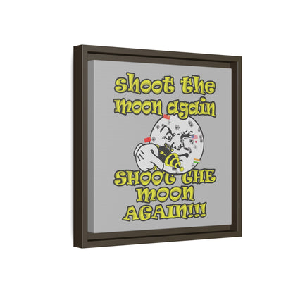 shoot the moon again - framed canvas art (light grey)