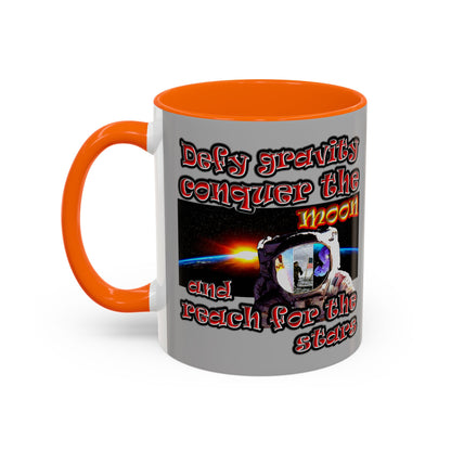 defy conquer reach - Accent Mug (light grey)