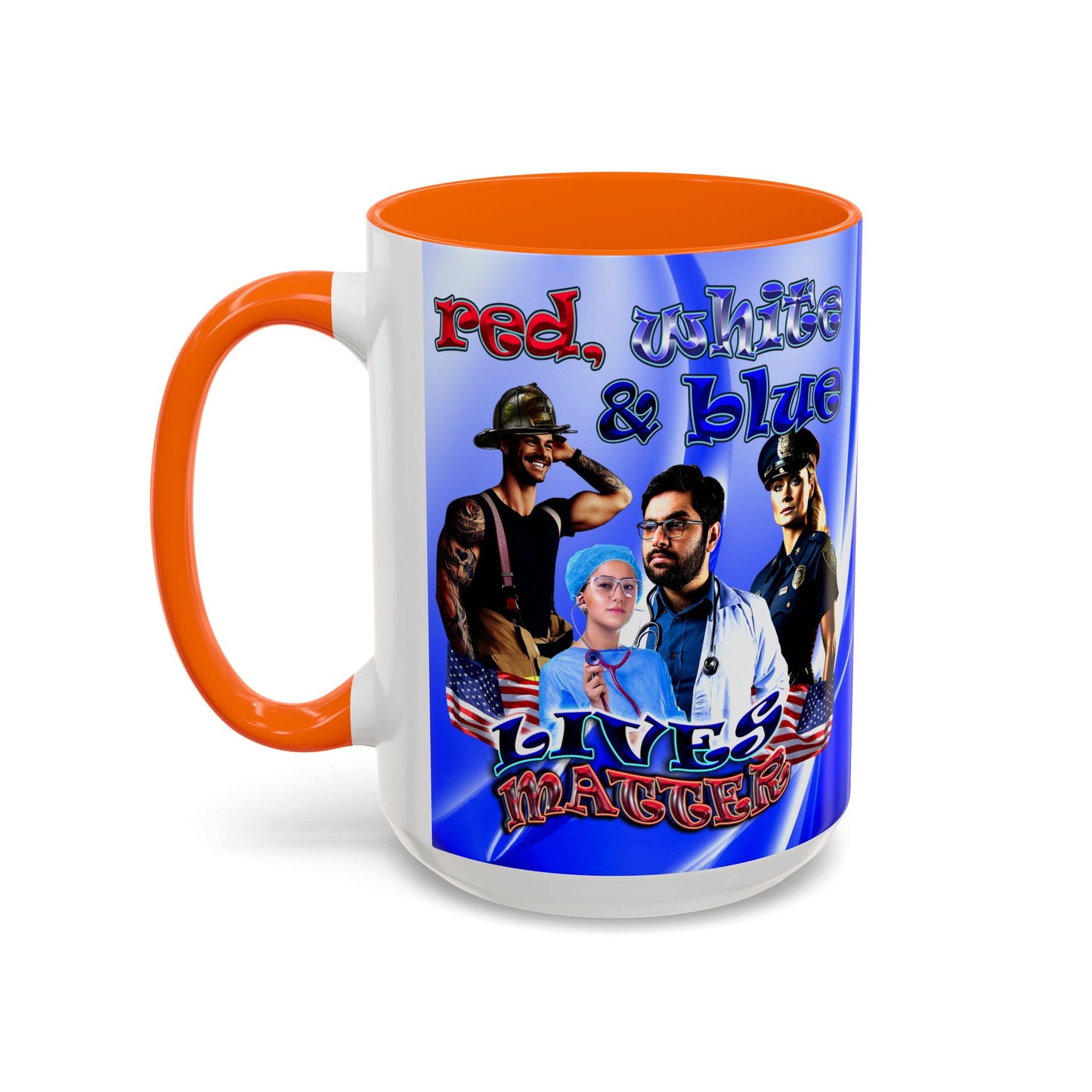 rw&b lives matter - Accent Mug (blue-white wave)