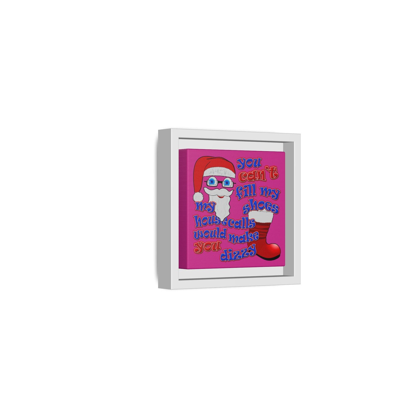 santa's shoes - framed canvas art (pink)