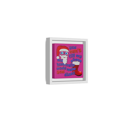 santa's shoes - framed canvas art (pink)