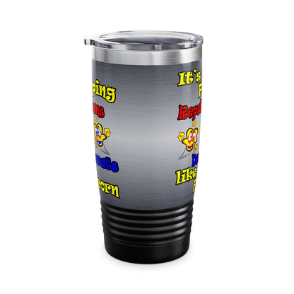 popping like popcorn - Ringneck Tumbler, 20oz (brushed nickel)