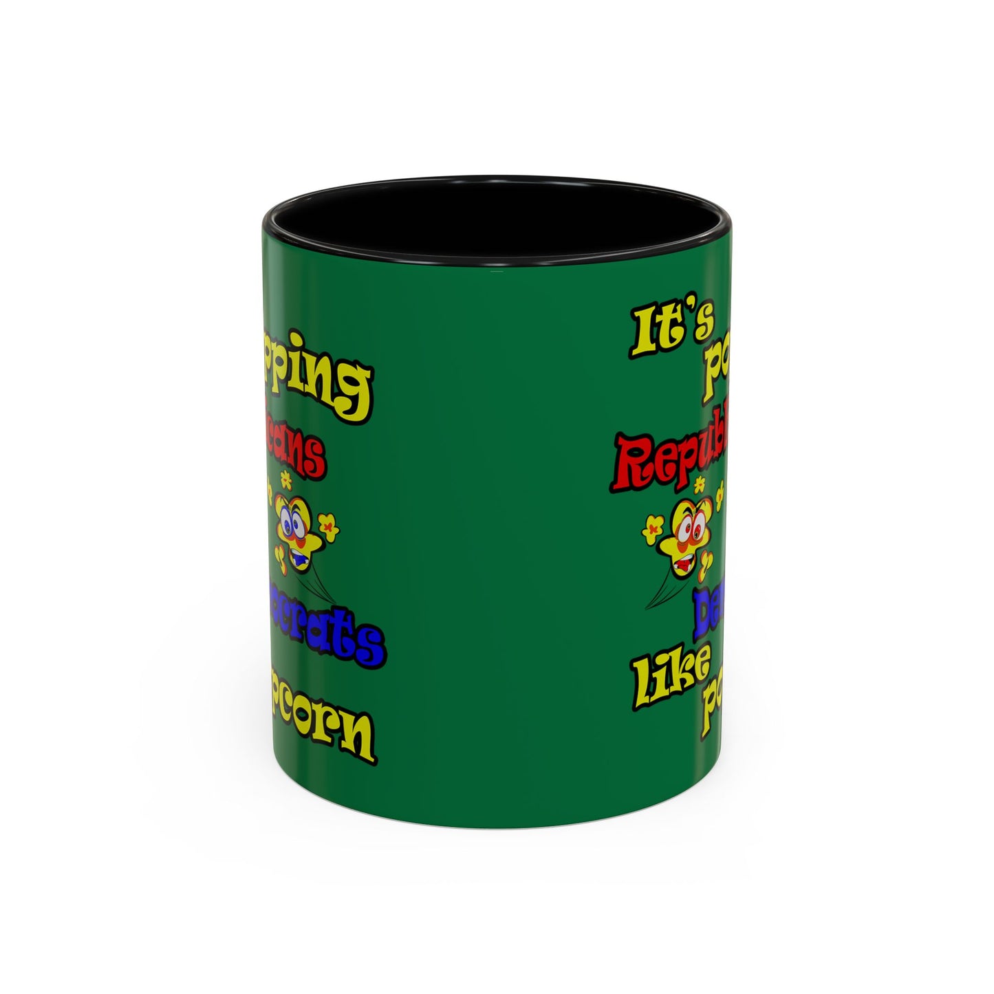 popping like popcorn - Accent Mug (dark green)