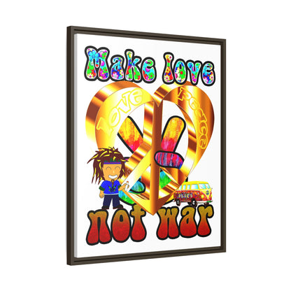 love peace - framed canvas art (white)