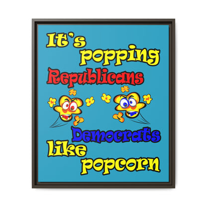 popping like popcorn - framed canvas art (turquoise)