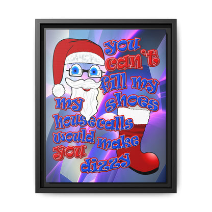 santa's shoes - framed canvas art (grey-pink wave)