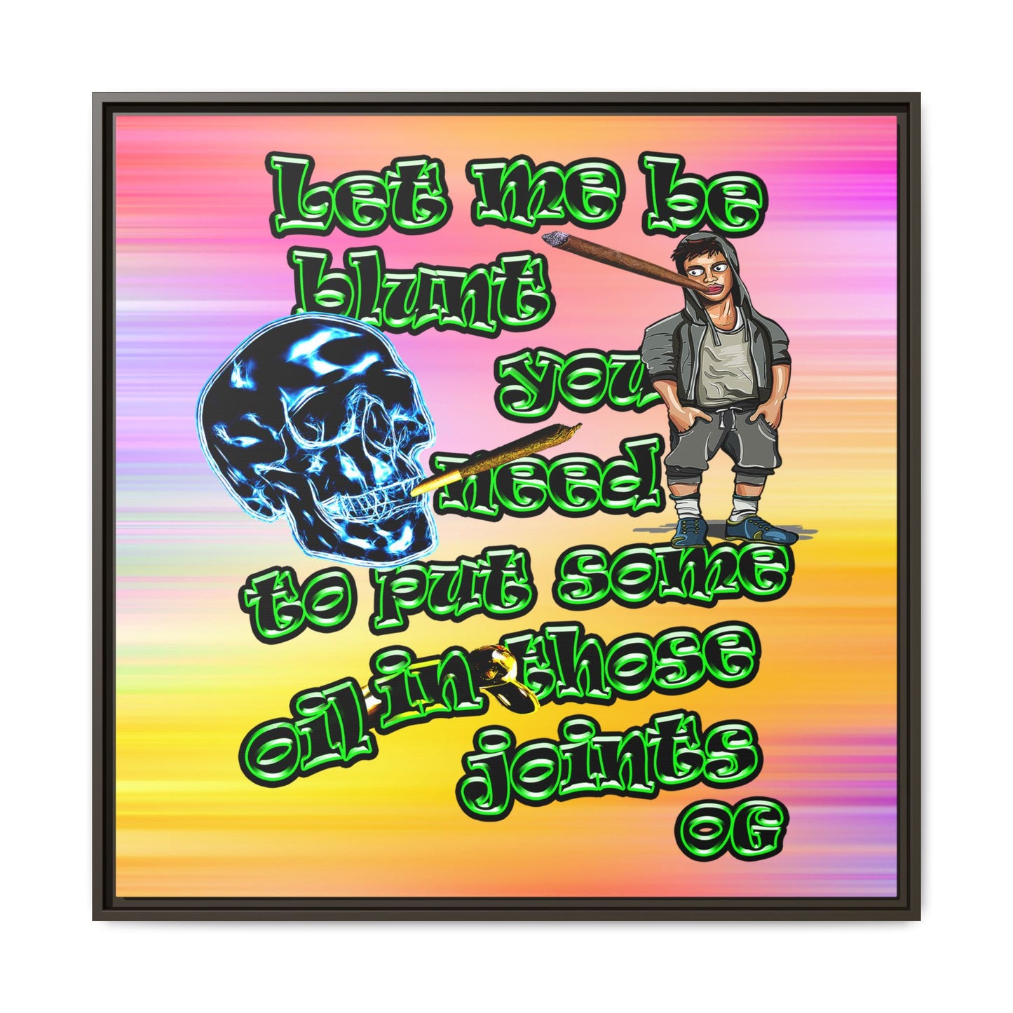 og - framed canvas art (color blur)