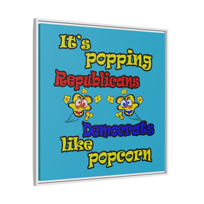 popping like popcorn - framed canvas art (turquoise)