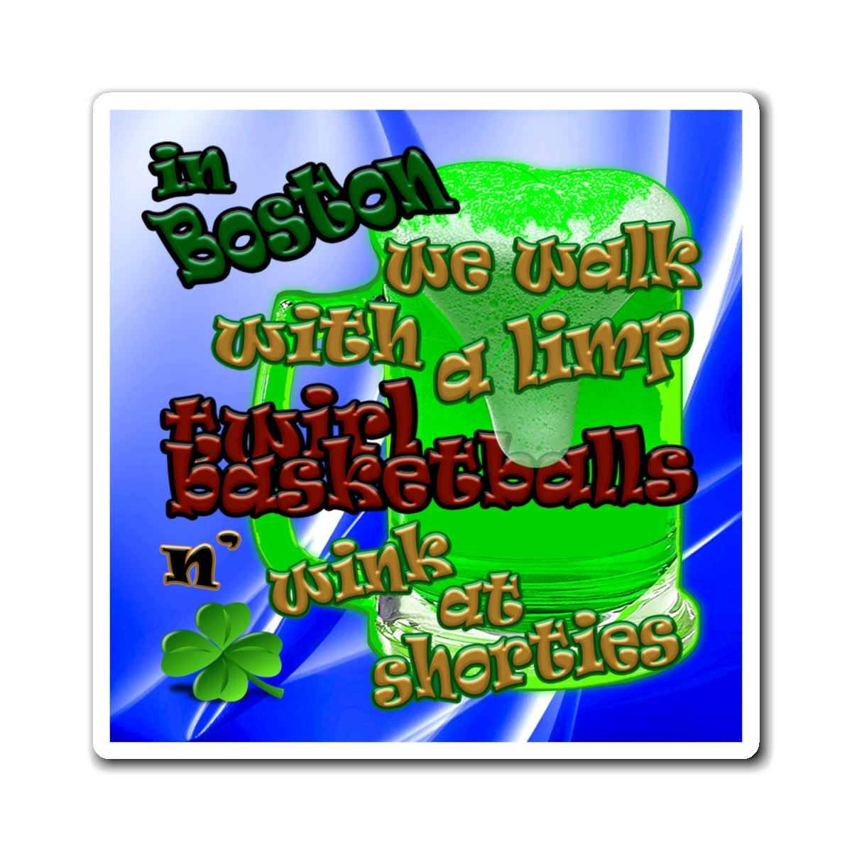 celtics logo - Magnets - (blue-white wave)