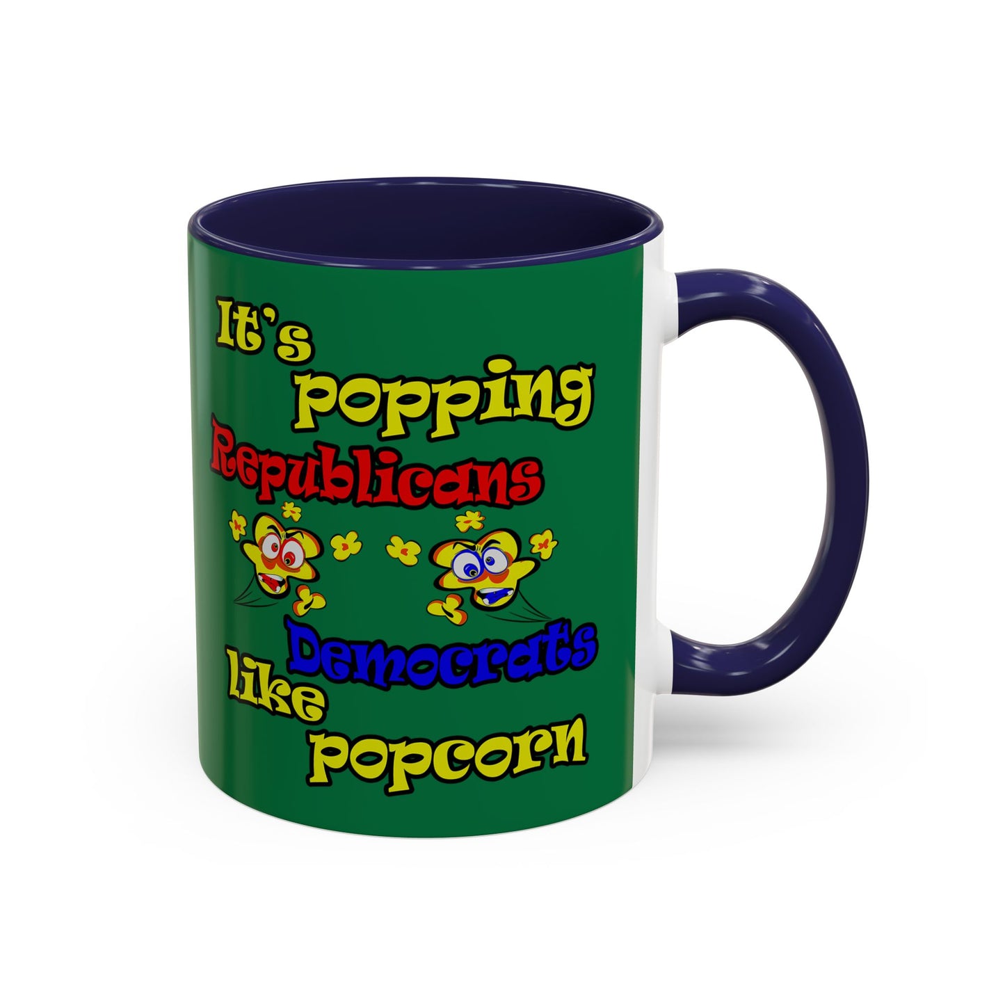 popping like popcorn - Accent Mug (dark green)