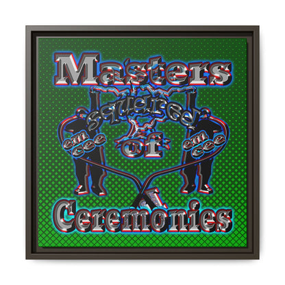 em cee squared - framed canvas art (logo green)
